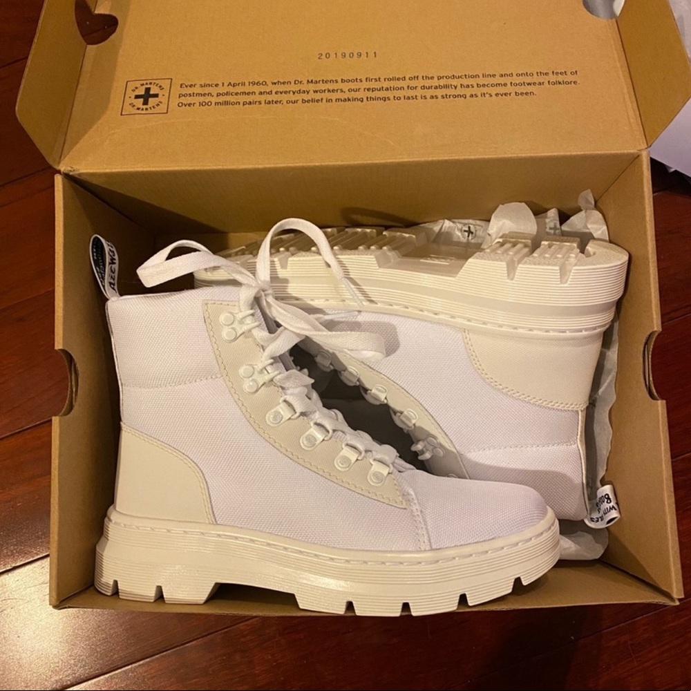 White Dr. Martens Combat Boots - “COMBS W”